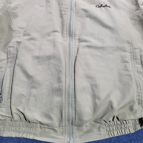 Cabelas Outdoor Gear Fleece Lined Jacket Mens Large Tan Zip Up Warm Lined - Picture 4 of 11